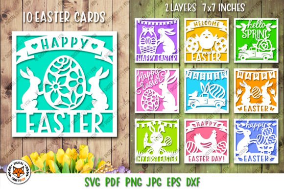 Download Happy Easter Card Bundle SVG,Bunny Card - Happy easter Collection