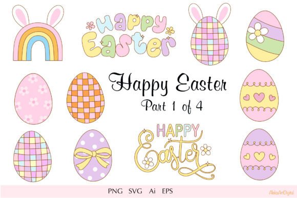 Download Happy Easter Eggs and Lettering Part 1 - Happy easter Collection