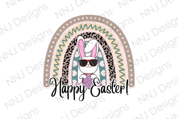Download Rainbow Happy Easter Bunny Clipart - Happy easter Collection