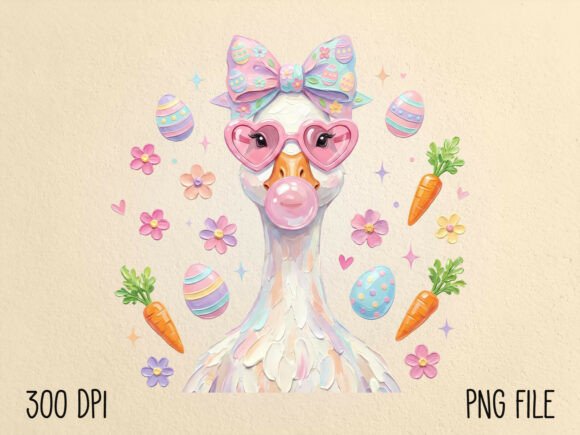 Download Hand Painted Easter Goose PNG - Hand painted easter Collection
