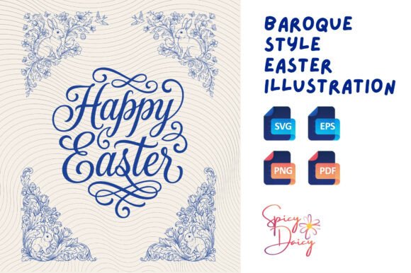 Download Happy Easter SVG Bundle Baroque Floral - Happy easter Collection