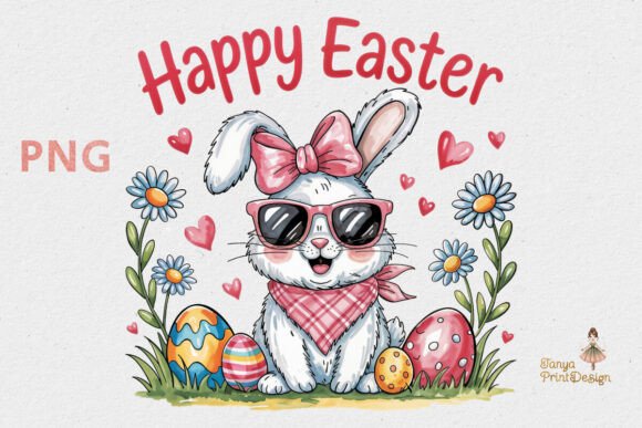 Download Happy Easter Bunny Sunglasses PNG Print - Happy easter Collection