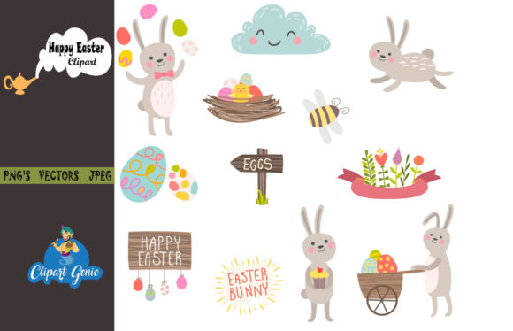 Download Happy Easter Clipart Bundle - Happy easter Collection