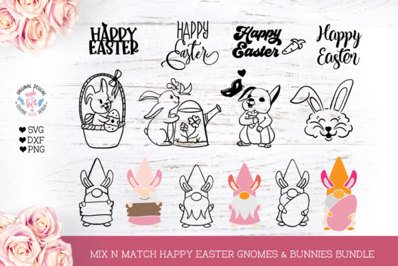 Download Happy Easter Gnomes and Bunny Bundle - Happy easter Collection