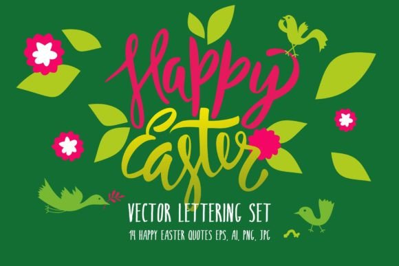 Download Happy Easter Vector Lettering Set - Happy easter Collection